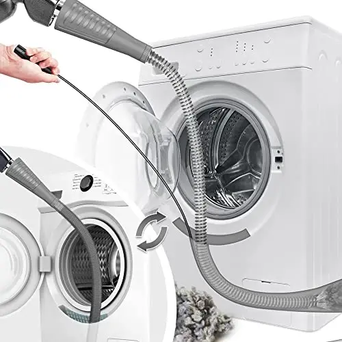 Sealegend 2PCS Dryer Vent Cleaner Kit with Guide Wire Vacuum Hose AttacModazoneent Brush Lint Remover Power Washer and Dryer Vent Vacuum Hose Grey - 1