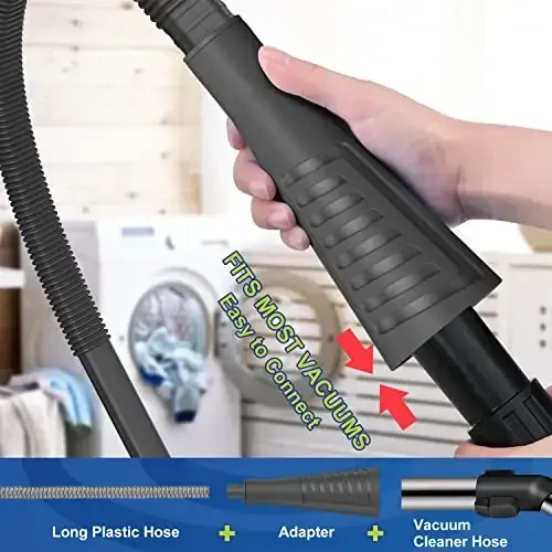 Sealegend 2 PCS Dryer Vent Cleaner Kit with Guide Wire Vacuum Hose AttacModazoneent Brush Lint Remover Power Washer and Dryer Vent Vacuum Hose Black - 4
