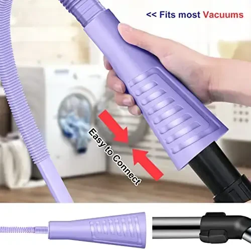 Sealegend 2 Pack Dryer Vent Cleaner Kit Vacuum Hose AttacModazoneent, Dryer Lint Cleaner Kit Lint Remover Tools Hoses with Adapter (Purple) - 4
