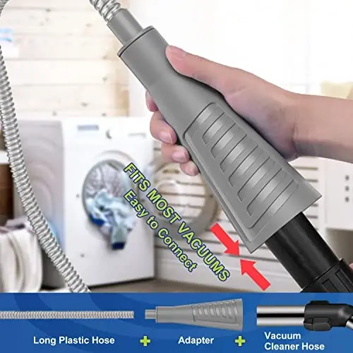 Sealegend 2PCS Dryer Vent Cleaner Kit with Guide Wire Vacuum Hose AttacModazoneent Brush Lint Remover Power Washer and Dryer Vent Vacuum Hose Grey - 4