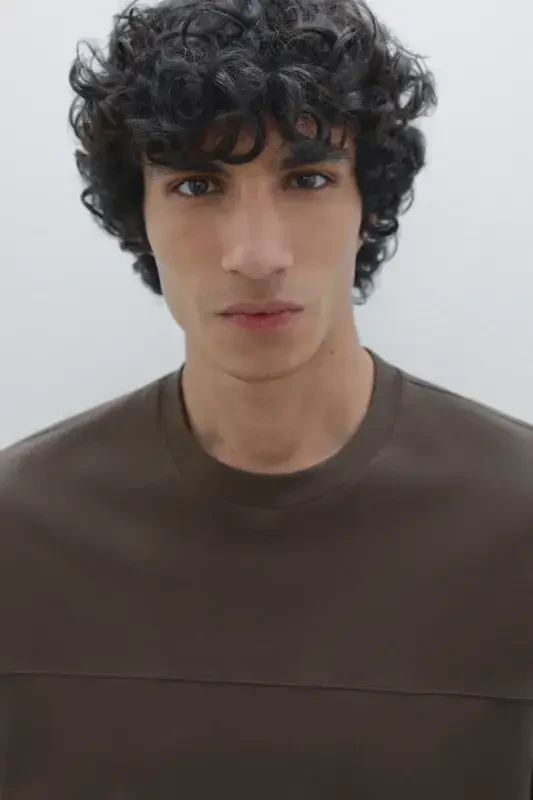 Seam detailed %100 cotton t-shirt-Chocolate brown - 3