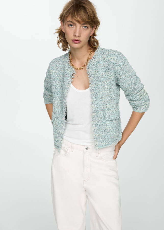 Seamless tweed jacket - Seafoam Green - 5