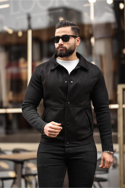 Seasonal Jacket with Knitted Sleeves 