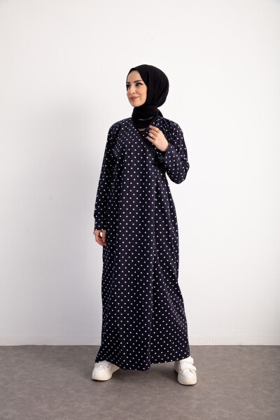 Seasonal Prayer Dress with Side Tie, Polka Dot - 5