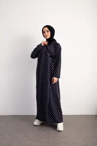 Seasonal Prayer Dress with Side Tie, Polka Dot - 3