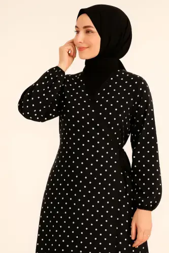 Seasonal Prayer Dress with Side Tie, Polka Dot - 7