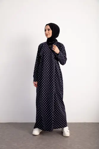 Seasonal Prayer Dress with Side Tie, Polka Dot - 5