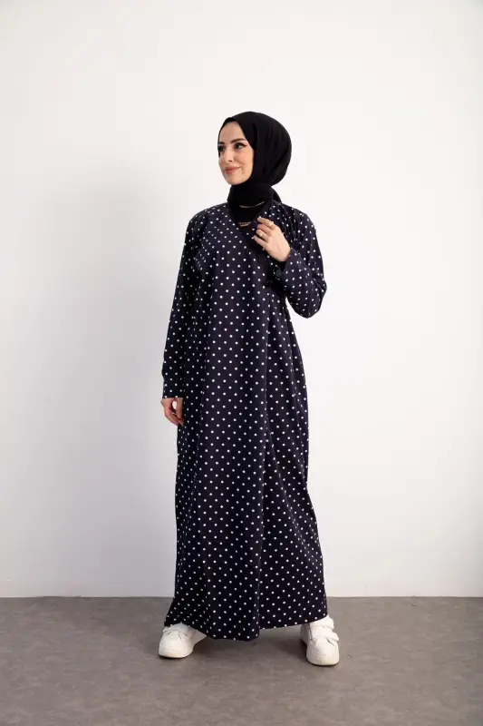 Seasonal Prayer Dress with Side Tie, Polka Dot - 5