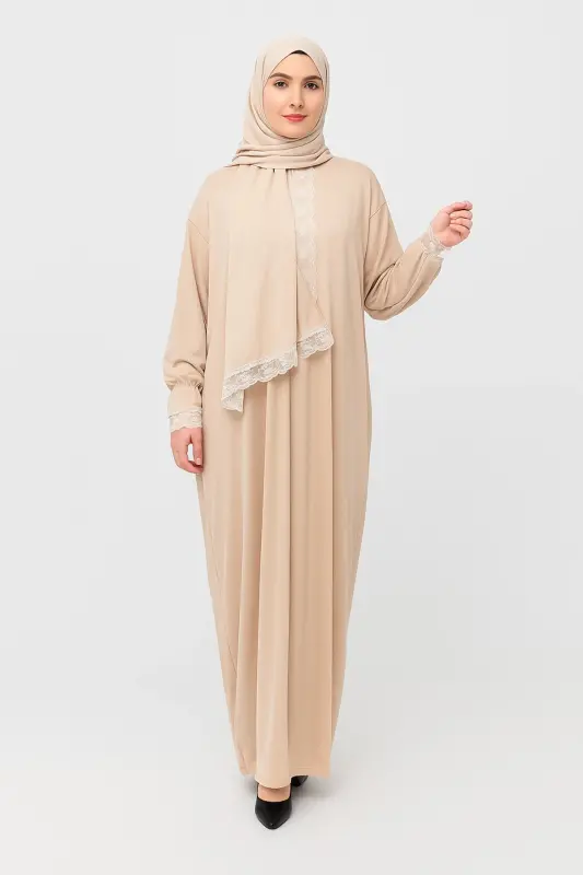 Seasonal Self-Headscarf Lace Women's Prayer Dress, Non-Sweating Prayer Outfit - 8