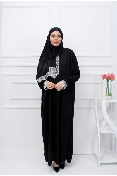 Seasonal Self-Veiled Lace Women's Prayer Dress, Non-Sweating Prayer Outfit - 2