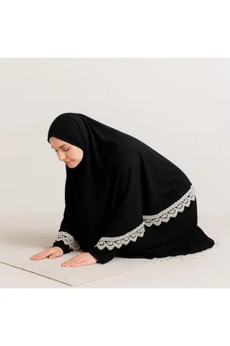 Seasonal Two-Piece Women's Modest Embroidered Prayer Dress, Non-Sweating Prayer Outfit 