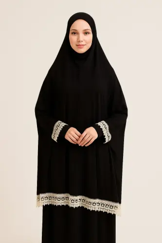 Seasonal Two-Piece Women's Modest Embroidered Prayer Dress, Non-Sweating Prayer Outfit - KUTAY COLLECTION (1)