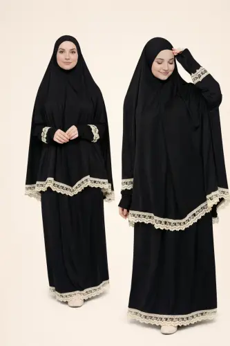 Seasonal Two-Piece Women's Modest Embroidered Prayer Dress, Non-Sweating Prayer Outfit - 8