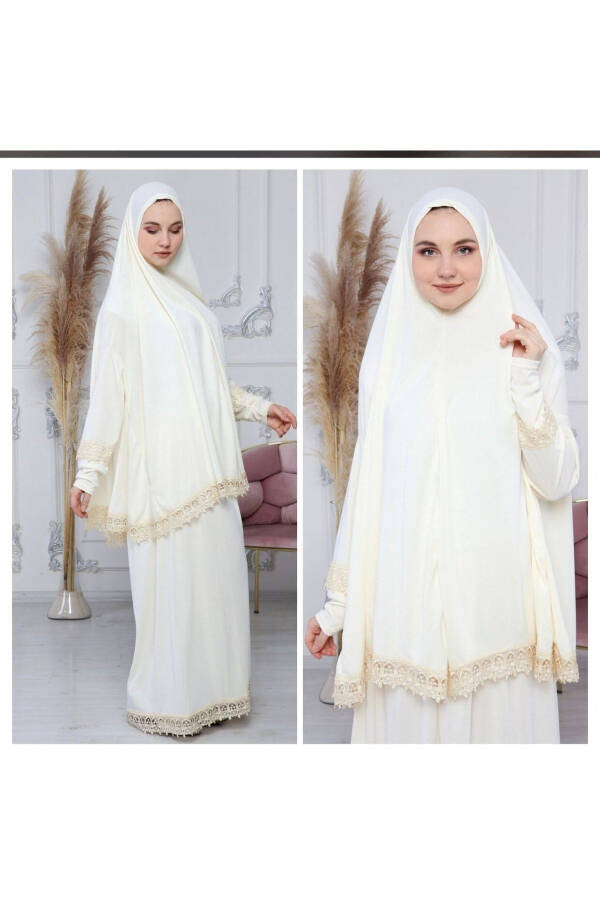 Seasonal Two-Piece Women's Modest Embroidered Prayer Dress, Prayer Outfit That Doesn't Sweat - 1