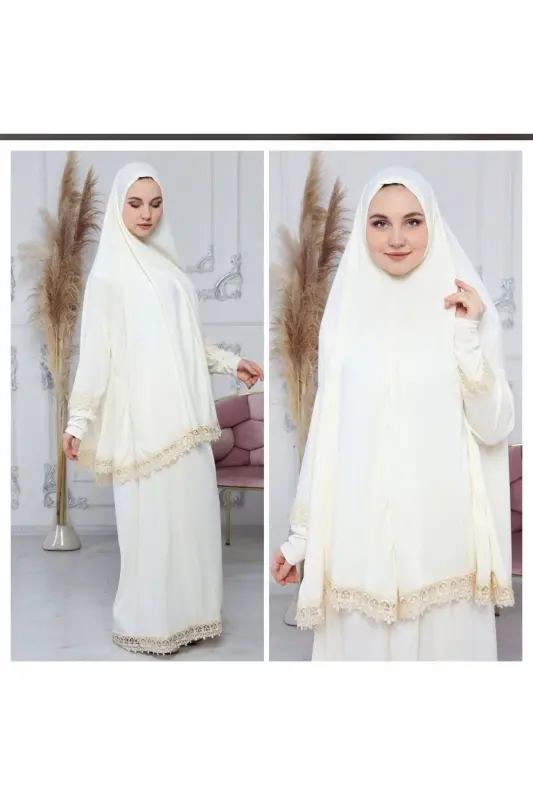 Seasonal Two-Piece Women's Modest Embroidered Prayer Dress, Prayer Outfit That Doesn't Sweat - 2