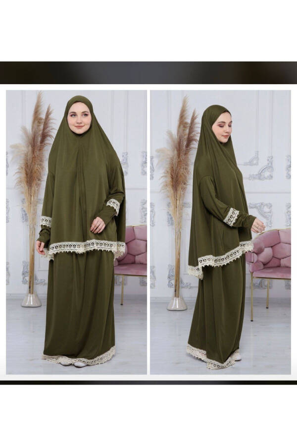 Seasonal Two-Piece Women's Muslim Prayer Dress with Embroidery - 1