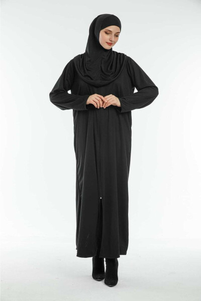 Seasonal Women's Closed Tesettür Prayer Dress, Plain Colour Prayer Outfit, Non-Sweating - 1