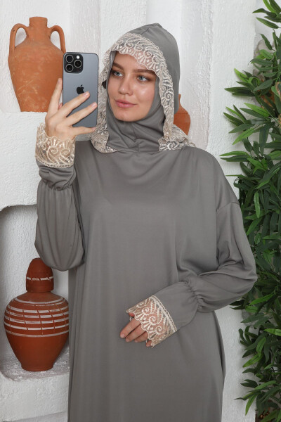 Seasonal Women's Hijab Prayer Dress, Non-Sweating Prayer Outfit, Flowy Ferace - 2