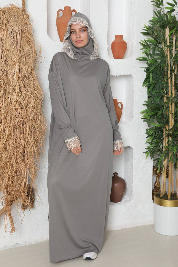 Seasonal Women's Hijab Prayer Dress, Non-Sweating Prayer Outfit, Flowy Ferace - 5