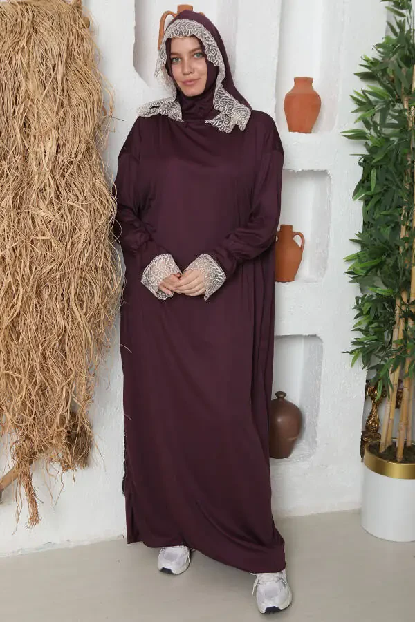 Seasonal Women's Hijab Prayer Dress, Non-Sweaty Prayer Clothes, Loose Ferace - 2