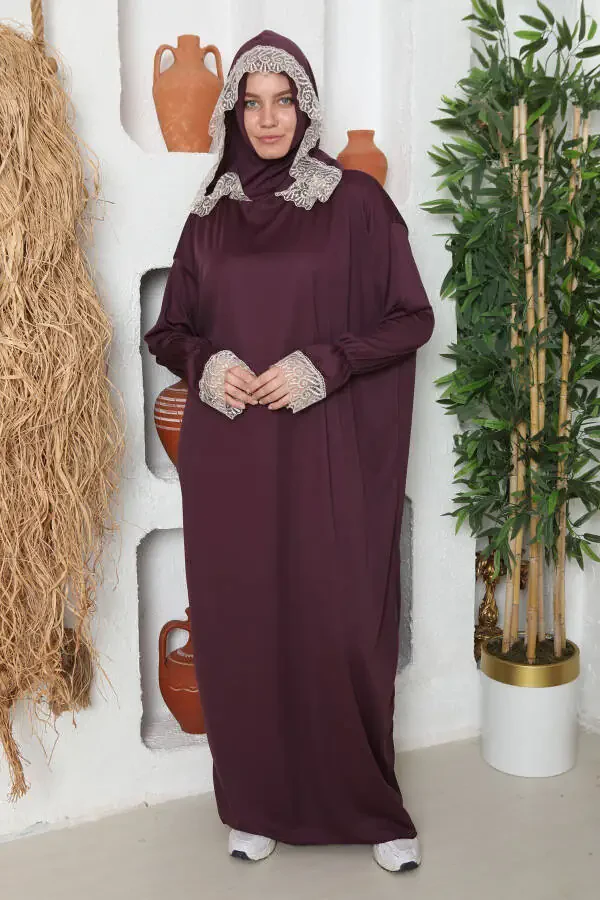 Seasonal Women's Hijab Prayer Dress, Non-Sweaty Prayer Clothes, Loose Ferace - 3