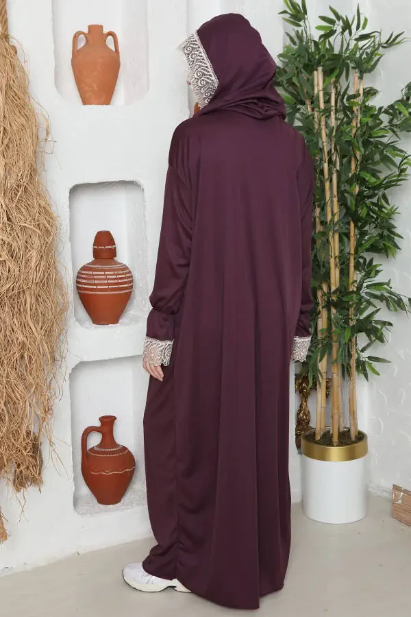 Seasonal Women's Hijab Prayer Dress, Non-Sweaty Prayer Clothes, Loose Ferace - 5