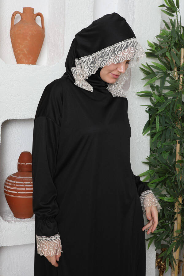 Seasonal Women's Hijab Prayer Dress, Sweat-Proof Prayer Outfit, Draped Ferace - 4