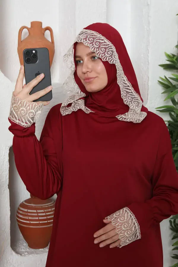 Seasonal Women's Modest Headscarf Prayer Dress - 1