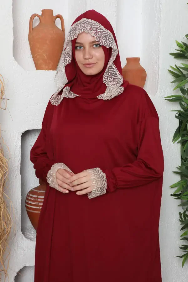 Seasonal Women's Modest Headscarf Prayer Dress - 2