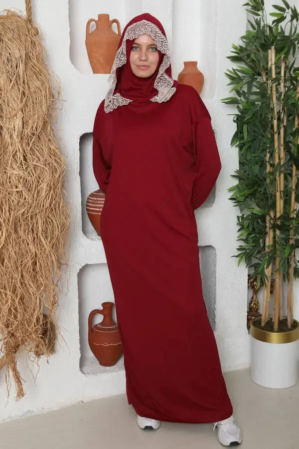 Seasonal Women's Modest Headscarf Prayer Dress - 3