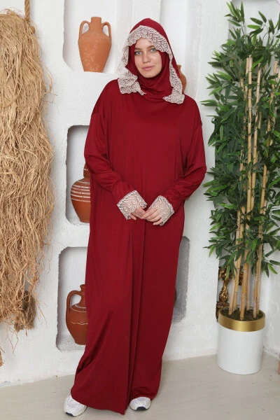 Seasonal Women's Modest Headscarf Prayer Dress - 5