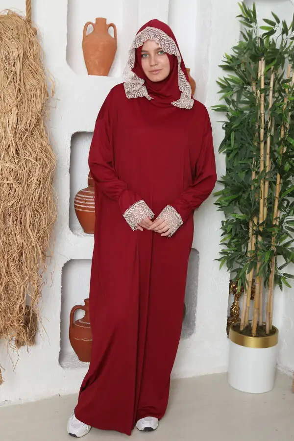 Seasonal Women's Modest Headscarf Prayer Dress - 5