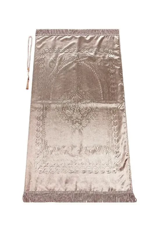 Seb sep ichida astarli süngerli sovg'a uchun qalin baxmal joynamoz pushti-pushti - 2