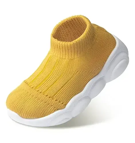 SEBELLST Baby Boy Girl Sneakers Toddler Infant First Walking Shoes Non-Skid Indoor Baby Sneakers Soft Sole Non Slip Cotton Mesh Breathable Lightweight Baby Shoes - 1