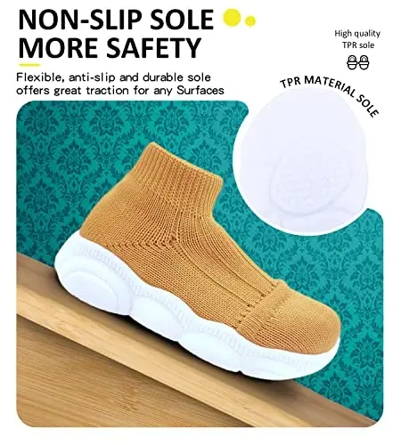 SEBELLST Baby Boy Girl Sneakers Toddler Infant First Walking Shoes Non-Skid Indoor Baby Sneakers Soft Sole Non Slip Cotton Mesh Breathable Lightweight Baby Shoes - 3
