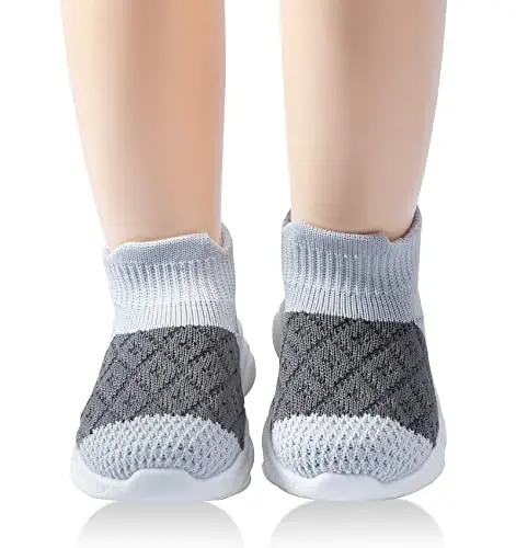 SEBELLST Baby Boy Girl Sneakers Toddler Infant First Walking Shoes Non-Skid Indoor Baby Sneakers Soft Sole Non Slip Cotton Mesh Breathable Lightweight Baby Shoes - SEBELLST (1)