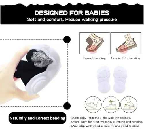 SEBELLST Baby Boy Girl Sneakers Toddler Infant First Walking Shoes Non-Skid Indoor Baby Sneakers Soft Sole Non Slip Cotton Mesh Breathable Lightweight Baby Shoes - 5
