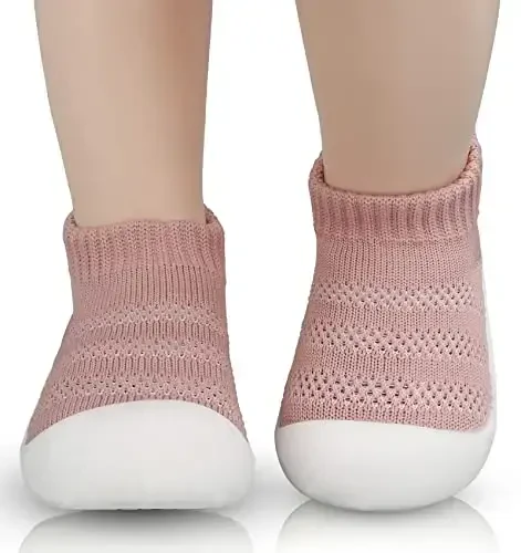 SEBELLST Baby Boy Girl Sneakers Toddler Infant First Walking Shoes Non-Skid Indoor Baby Sneakers Soft Sole Non Slip Cotton Mesh Breathable Lightweight Baby Shoes - 2