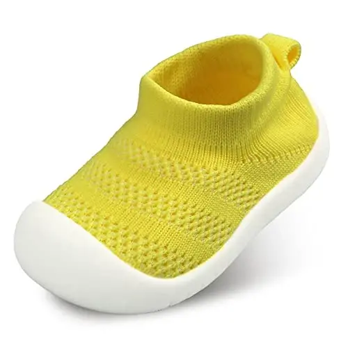 SEBELLST Baby Boy Girl Sneakers Toddler Infant First Walking Shoes Non-Skid Indoor Baby Sneakers Soft Sole Non Slip Cotton Mesh Breathable Lightweight Baby Shoes - 1