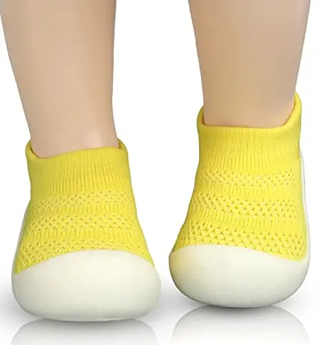 SEBELLST Baby Boy Girl Sneakers Toddler Infant First Walking Shoes Non-Skid Indoor Baby Sneakers Soft Sole Non Slip Cotton Mesh Breathable Lightweight Baby Shoes - 2