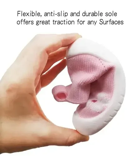 SEBELLST Baby Boy Girl Sneakers Toddler Infant First Walking Shoes Non-Skid Indoor Baby Sneakers Soft Sole Non Slip Cotton Mesh Breathable Lightweight Baby Shoes - 2