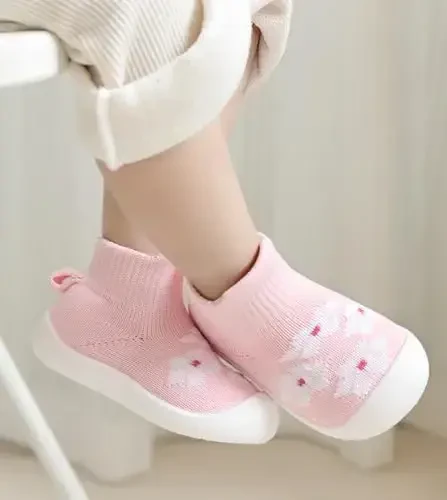 SEBELLST Baby Boy Girl Sneakers Toddler Infant First Walking Shoes Non-Skid Indoor Baby Sneakers Soft Sole Non Slip Cotton Mesh Breathable Lightweight Baby Shoes - 3