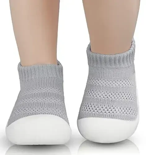 SEBELLST Baby Boy Girl Sneakers Toddler Infant First Walking Shoes Non-Skid Indoor Baby Sneakers Soft Sole Non Slip Cotton Mesh Breathable Lightweight Baby Shoes - 2
