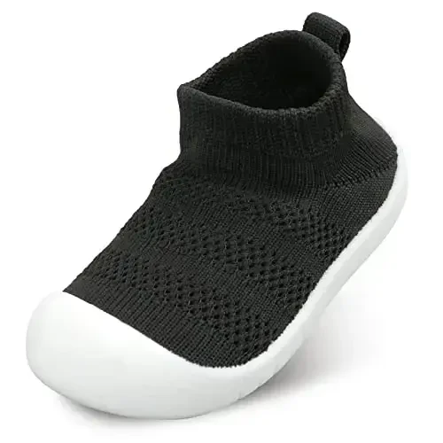 SEBELLST Baby Boy Girl Sneakers Toddler Infant First Walking Shoes Non-Skid Indoor Baby Sneakers Soft Sole Non Slip Cotton Mesh Breathable Lightweight Baby Shoes - 1