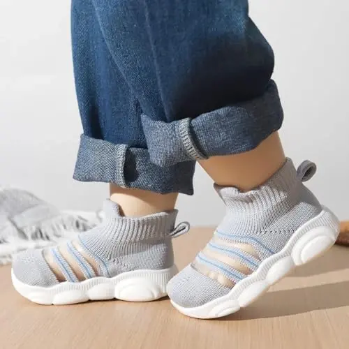 SEBELLST Baby Boy Girl Sneakers Toddler Infant First Walking Shoes Non-Skid Indoor Baby Sneakers Soft Sole Non Slip Cotton Mesh Breathable Lightweight Baby Shoes - 5