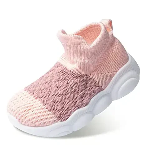SEBELLST Baby Boy Girl Sneakers Toddler Infant First Walking Shoes Non-Skid Indoor Baby Sneakers Soft Sole Non Slip Cotton Mesh Breathable Lightweight Baby Shoes - SEBELLST