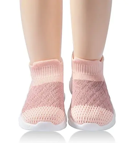 SEBELLST Baby Boy Girl Sneakers Toddler Infant First Walking Shoes Non-Skid Indoor Baby Sneakers Soft Sole Non Slip Cotton Mesh Breathable Lightweight Baby Shoes - SEBELLST (1)