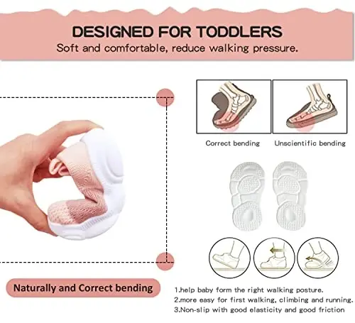 SEBELLST Baby Boy Girl Sneakers Toddler Infant First Walking Shoes Non-Skid Indoor Baby Sneakers Soft Sole Non Slip Cotton Mesh Breathable Lightweight Baby Shoes - 5