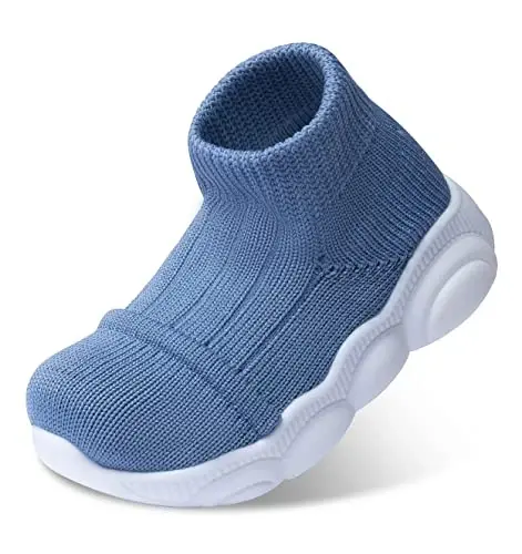 SEBELLST Baby Boy Girl Sneakers Toddler Infant First Walking Shoes Non-Skid Indoor Baby Sneakers Soft Sole Non Slip Cotton Mesh Breathable Lightweight Baby Shoes - 1