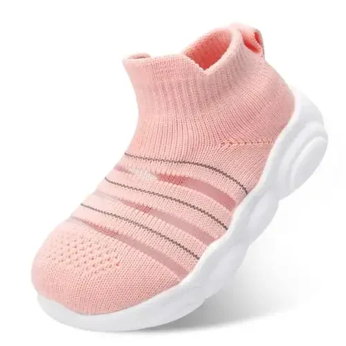SEBELLST Baby Boy Girl Sneakers Toddler Infant First Walking Shoes Non-Skid Indoor Baby Sneakers Soft Sole Non Slip Cotton Mesh Breathable Lightweight Baby Shoes - 1